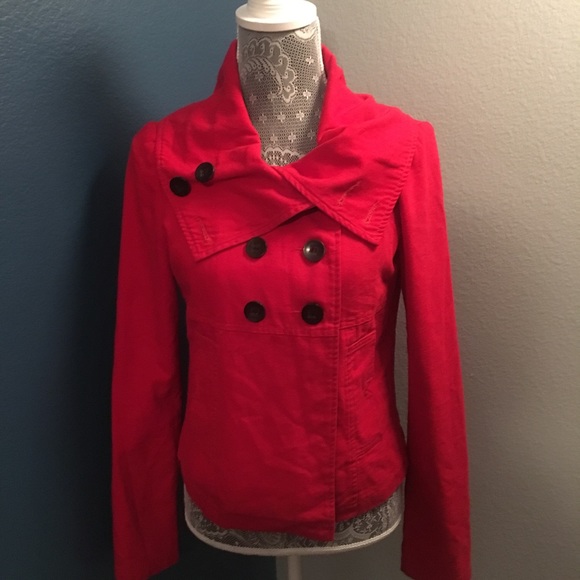 Anthropologie Jackets & Blazers - Anthropologie - Tulle Red Cute Jacket Sz Medium